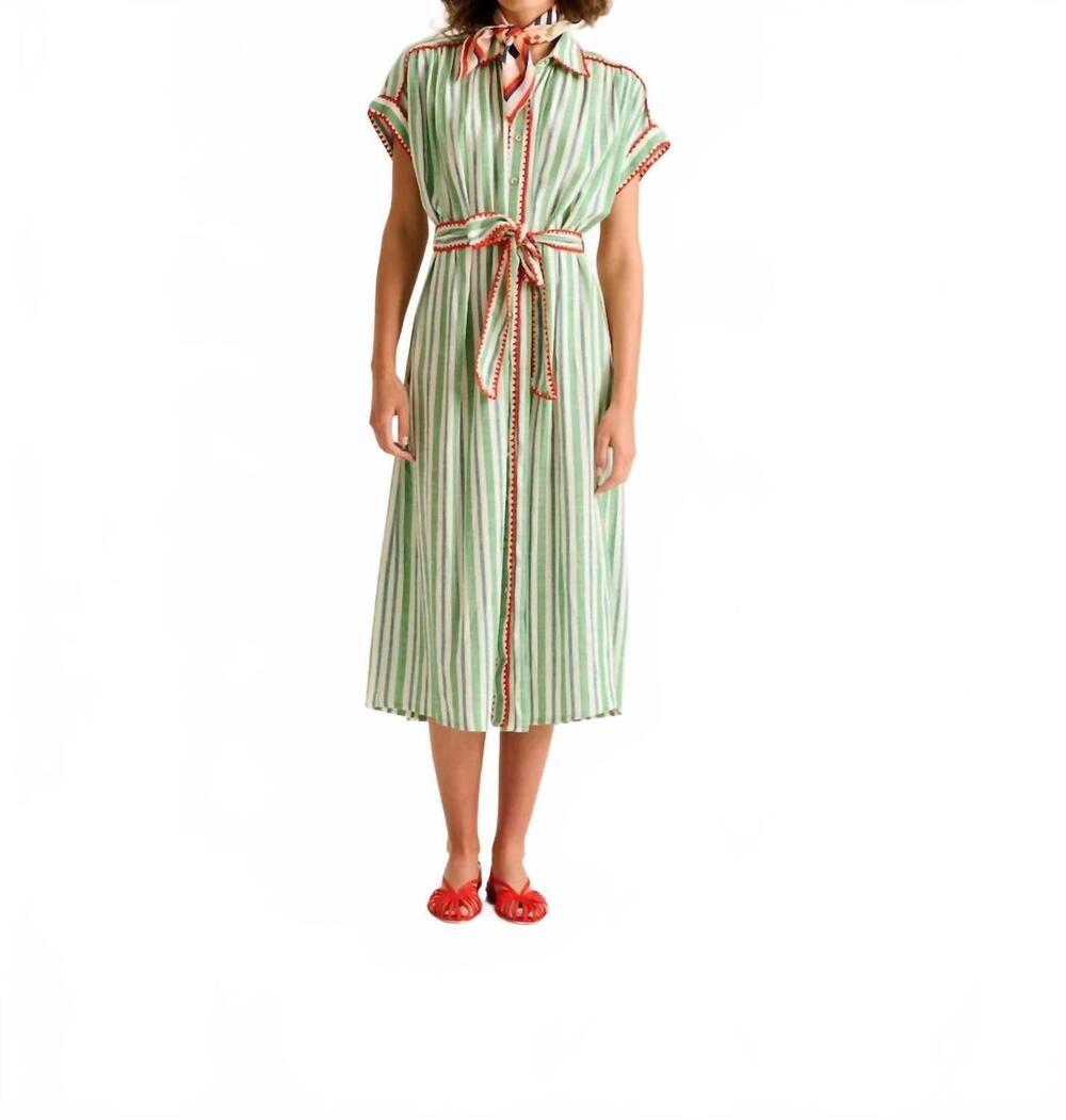 NEW CAROLINA K valerie midi dress in green stripe